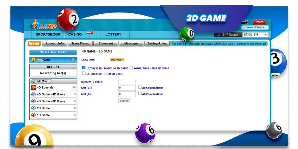 3D Lottery & Keno Ibet789